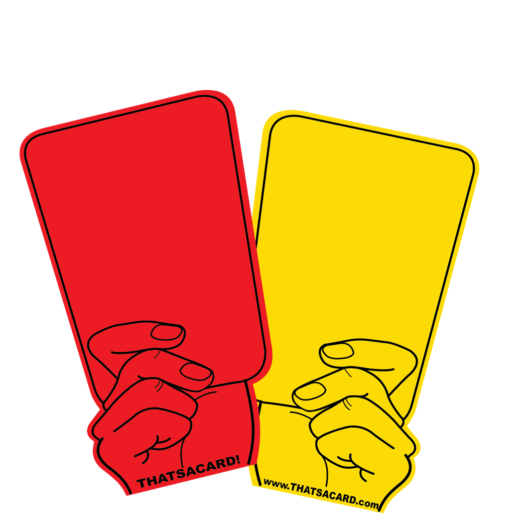 Can't wait? Order your That's A Foul! HUGE Foam Red & Yellow Card Ref Hand NOW! - Limited supply left.