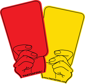That's A Foul! HUGE Foam Red & Yellow Card Ref Hand